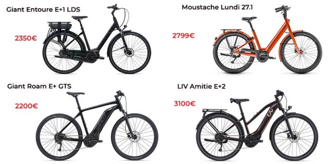 Nos vélos électriques disponibles actuellement en magasin.